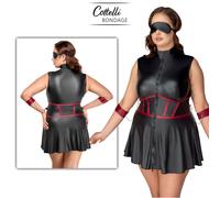Cottelli Collection Bondage Dress with Cuffs Curves Sexy Abito con Zip Integrale