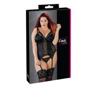 Cottelli Taglie Forti - Top regolabile con reggicalze (nero)