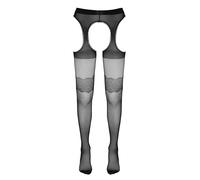 Cottelli - Calze erotiche a rete con apertura (nero) - L