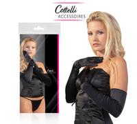 Cottelli Collection – Guanti lunghi in raso – Nero – Taglia unica S-L