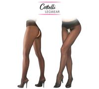 Cottelli Collection Legwear Sexy Suspender Tights Clotchless Collant Ouvert