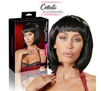 Cottelli Collection Long Fringe Black Bob Wig Parrucca Caschetto Lisci Nero