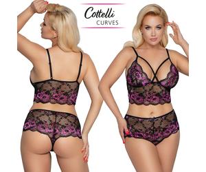 Cottelli Collection Morbido Completo Intimo Reggiseno Longline Bra Slip Set Lace