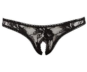 Cottelli Collection - Perizoma aperto in pizzo, taglia S, colore: Nero