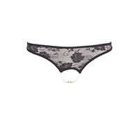 Cottelli Collection Perizoma tanga in pizzo aperto con perle Nero M