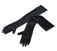 Cottelli Collection Piccoli / grandi Black Wetlook guanti extra lunghi per le donne