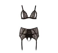 Set Intimo in Pizzo Sensuale per la Donna Seducente - Taglie Forti (nero)