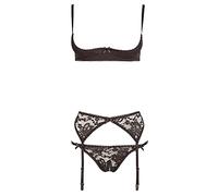 lingerie intimo donna tre pezzi nero HEBE SET