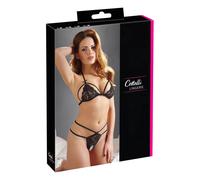 Set di Intimo Trasparente in Pizzo per Donne - Cottelli (nero) - XL