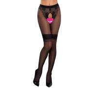 Cottelli Crotchless Tights Retro Style 2510413 Black 4-L