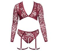 Cottelli Curves - Completo top e slip da donna, taglia XL, colore: Rosso