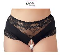 Perizoma Aperto con Perle in Pizzo Taglie Forti Cottelli (Nero) - 4XL