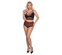 Cottelli CURVES - Reggiseno e slip nero/rosso 2XL