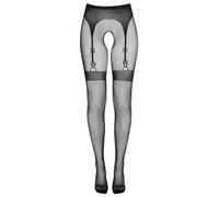 Cottelli Legwear - Collant a rete di rete con effetto reggicalze aperto - nero (S-L)