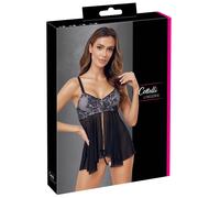 Cottelli LINGERIE Babydoll E Perizoma Decolleté con Chiusura Zip Con Sottile