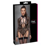 Cottelli Collection - Body Rio - Trasparente in Soft Lace, scollatura profonda e bretelle - Nero