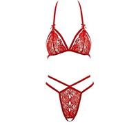 Set di lingerie in pizzo rosso aperto Cottelli - M