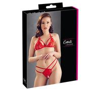 Cottelli LINGERIE Fiori Spitzenset Con Reggiseno Morbido E Ouvert Perizoma Rosso