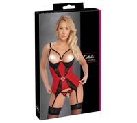 Cottelli LINGERIE Set Bustino Reggicalze String Ouvert Stretch-Satin E Delicata