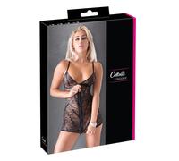 Abito in pizzo nero con strisce lucide Cottelli - L