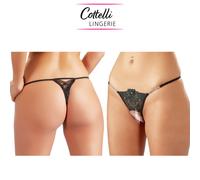 Cottelli Lingerie String Ouvert Strass Perizoma Ricamato e Decorato con Strass