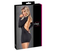 Cottelli Collection Abito mini 2719304 nero attillato maniche lunghe aperto con catene S