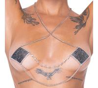 Cottelli Nipple Stickers Square 0781932 Shiny Silver Gems