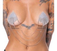 Cottelli Nipple Stickers Square 0781959 Shiny Silver