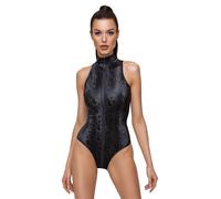 Cottelli Party Body Senza Maniche In Aspetto Di Pelle Di Serpente Con Collo Alto