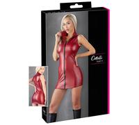 Miniabito lucido senza maniche con zip Cottelli Party (bordeaux) - XL