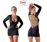 Cottelli Party Vestito Aderente Nero Ricamo sulla Schiena Trasparente Taglia L