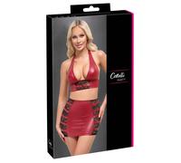 Cottelli PARTY Wetlook Set Con Bauchfreiem Laccio Al Collo Top E Engem Minigonna