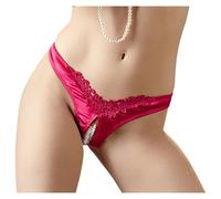 Cottelli Collection Perizoma aperto con perline e motivo floreale Rosso L