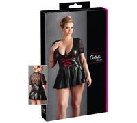 Abito mini scintillante con corsetto rosso Cottelli Plus Size (nero)