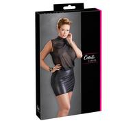 Miniabito Audace in Chiffon Lucido Plus Size - Nero - 4XL