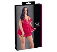 Babydoll Confortevole per il Sonno con Pizzo - Cottelli Taglie Forti (Rosso) - 4XL