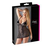Negligé Trasparente con Pizzo per Taglie Comode Cottelli - Nero - 4XL