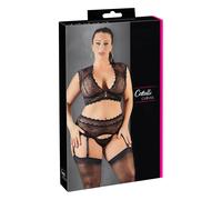 Set Intimo Plus Size in Pizzo con Strass Cottelli (nero) - 3XL