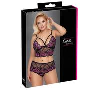 Set Intimo Floreale Plus Size Cottelli (Nero-Viola)
