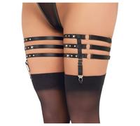 Cottelli Triple Suspender Garters with Rhinestones 2461277 Black L/XL