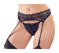 Cottelli - Reggicalze in pizzo e perizoma (nero) - XL