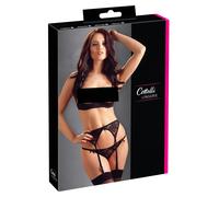 lingerie intimo donna tre pezzi nero HEBE SET
