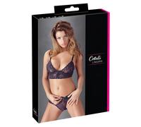Set intimo floreale in pizzo sganciabile (lilla) - Cottelli - L
