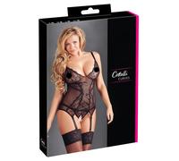 Cottelli - Top donna in pizzo con nastri - nero - XXXL
