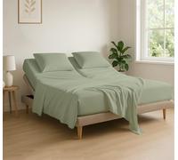 Cottingon Flex Top - Lenzuola per letto king size, 100% cotone egiziano, 400 fili, per letto matrimoniale (4 pezzi), salvia