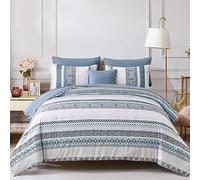 Cottolester Set di biancheria da letto in stile bohémien, per letto queen size, 8 pezzi, per letto in una borsa, motivo cachemire floreale, per tutte le stagioni