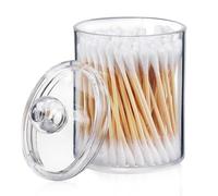 Cotton Ball Holder - Clear Container Dispenser, Acrylic Bathroom Jar Box