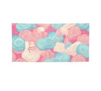 Cotton Candy Banner segno per esterni interni compleanno sfondo poster decorazioni per feste forniture sfondo foto con occhielli bandiera da parete personalizzata