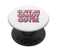Cotton Candy Cutie Cute Kawaii Testo Rosa Candy Floss PopSockets PopGrip Adesivo