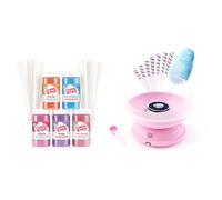 Cotton Candy Express CC1000-S - Macchina per caramelle in cotone con confezione da 5 zuccheri, colore: ciliegia, uva, blu lampone, arancione, rosa vaniglia
